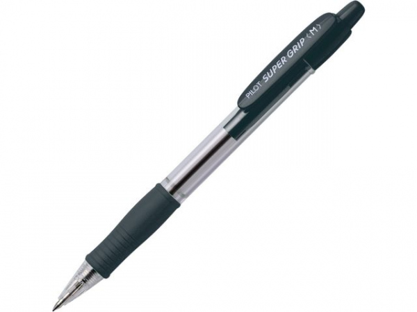 Kulepenn Pilot Supergrip M Sort (12 stk)