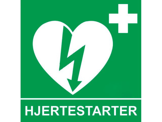 BildeHjertestarterskilt 15X15Cm Flouriserende