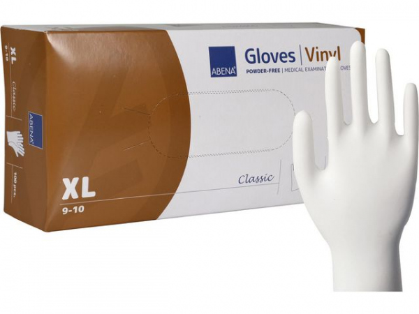 Hanske Abena C. Vinyl U/P Xl Klar (100 stk)