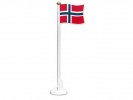 Bordflagg 30Cm M/Hvit Sokkel I Tre