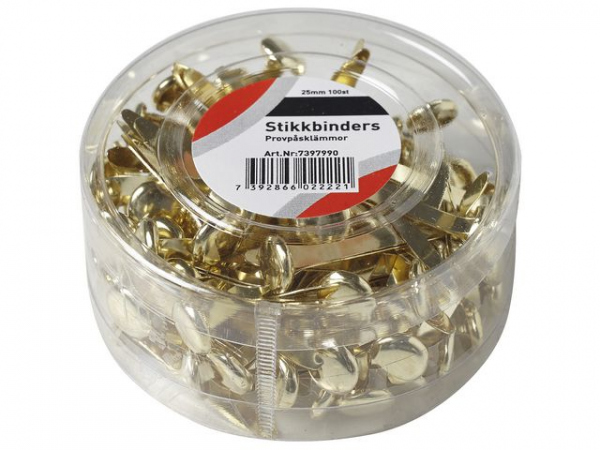 Stikkbinders 25Mm Messing (100 stk)