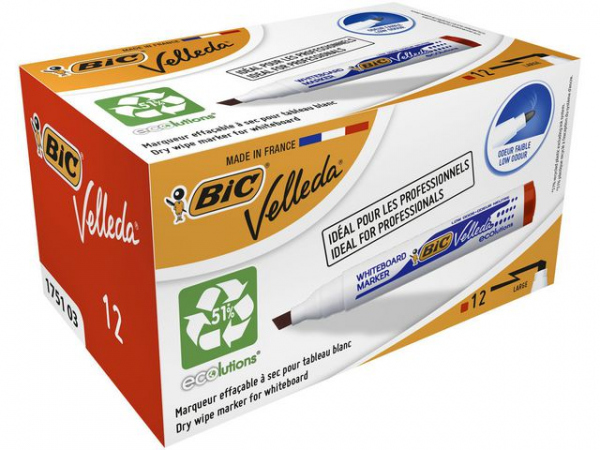 Whiteboardpenn Bic Velleda 1751 Rød (12 stk)
