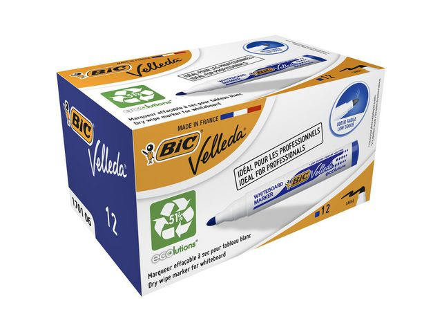 BildeWhiteboardpenn Bic Velleda 1701 Blå (12 stk)