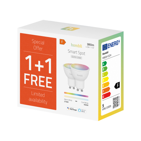 Smart Spot 5W RGB &amp; CCT (GU10) V2, Promo Pack