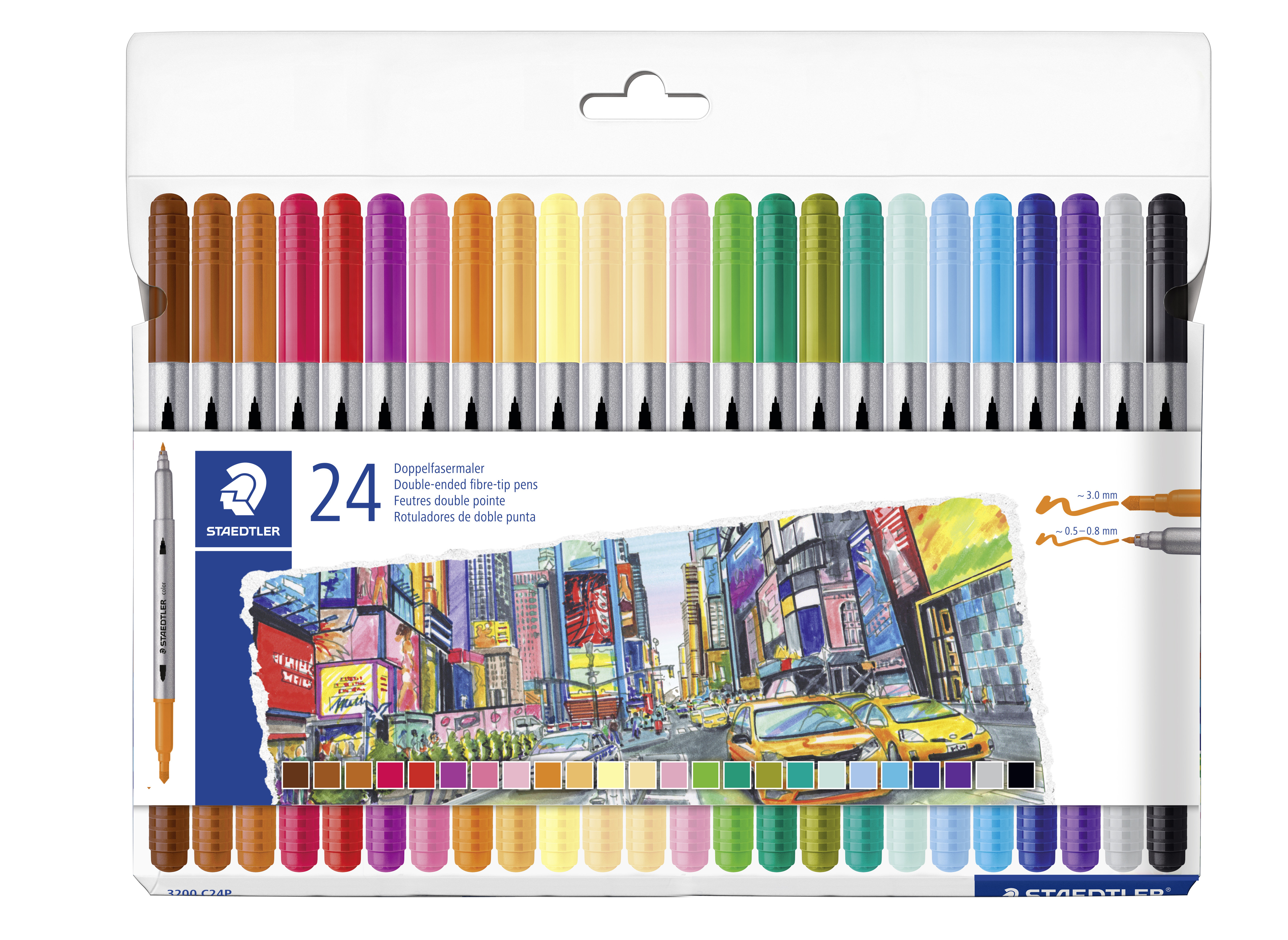 BildeSTAEDTLER Fiberpen tusjer dobbel spiss assortert (12)