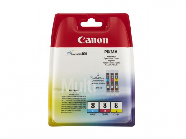 Blekk Canon Cli-8 Cmy (3 stk)