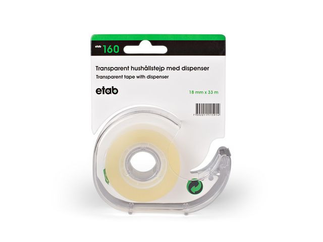 BildeTape Etab 18Mm X 33M Klar M/Dispenser