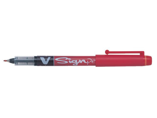 BildeFiberpenn Pilot V-Signpen 0,6 Rød (12 stk)