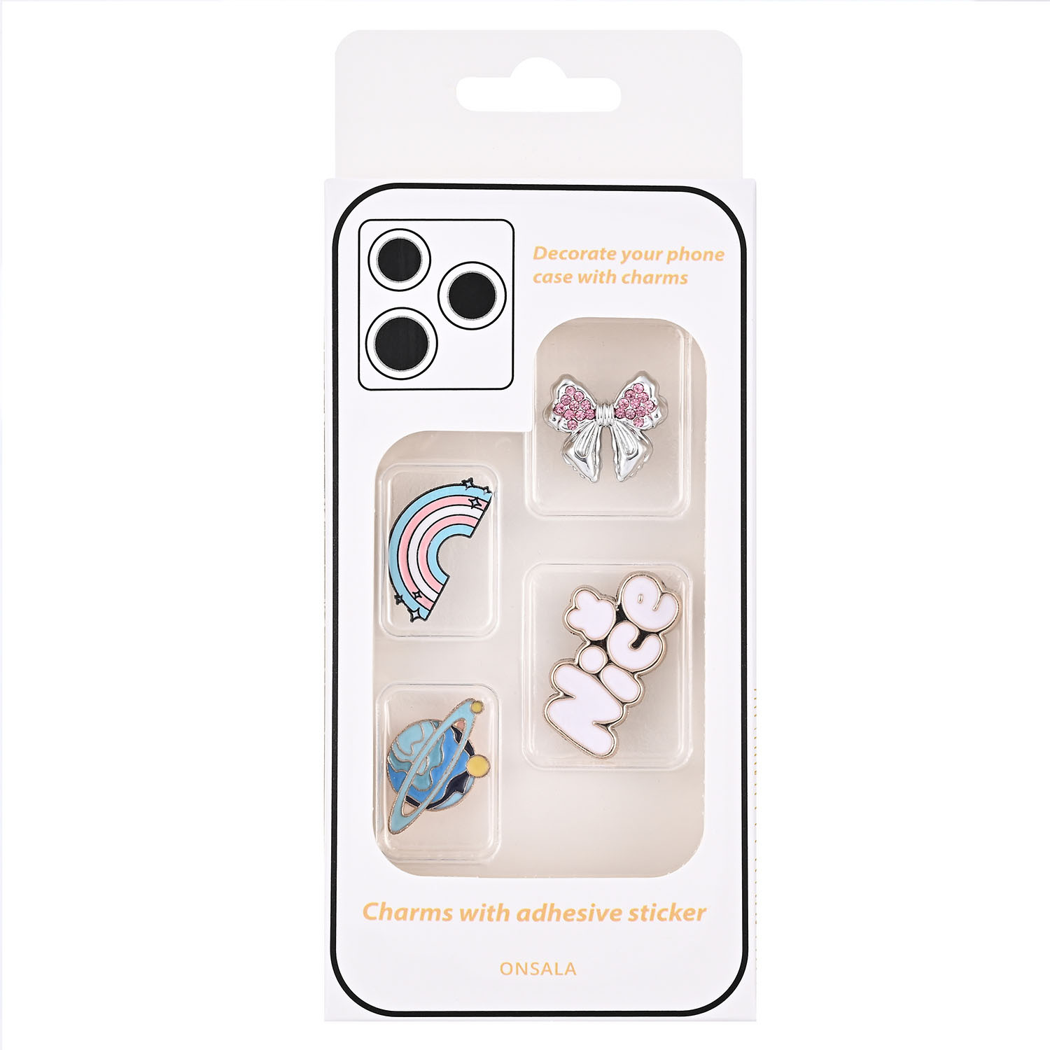 ONSALA Pimp your Phone Set.5 Metal and Plastic Charms 4pcs