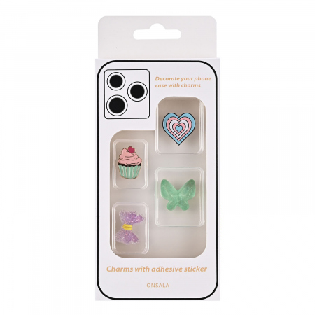 ONSALA Pimp your Phone Set.7 Metal and Plastic Charms 4pcs
