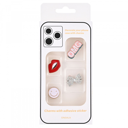 ONSALA Pimp your Phone Set.8 Metal and Plastic Charms 4pcs
