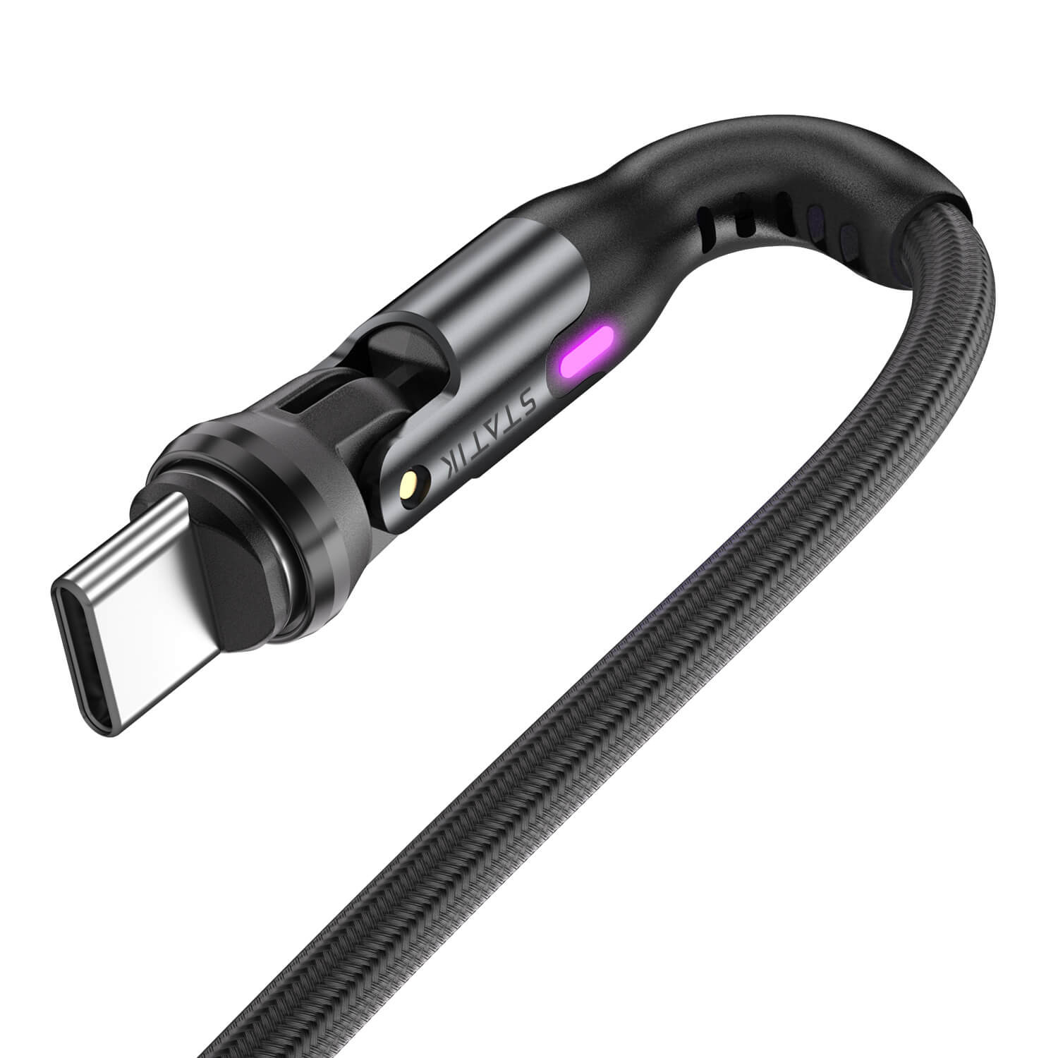STATIK PowerPivot Pro Nylon Braided USB-C to USB-C, 1m Black