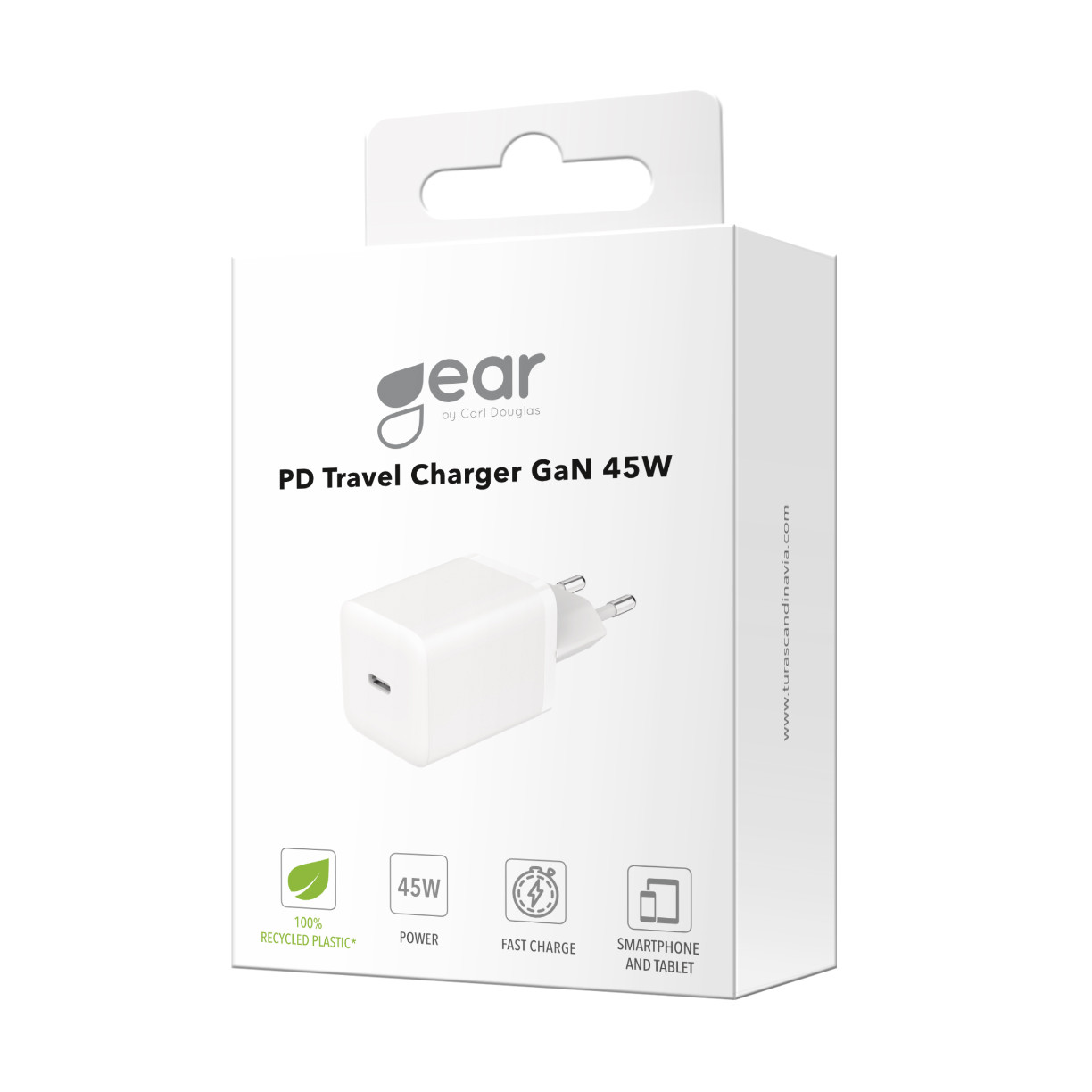GEAR Charger 220V 1xUSB-C PD/PPS 45W GaN White
