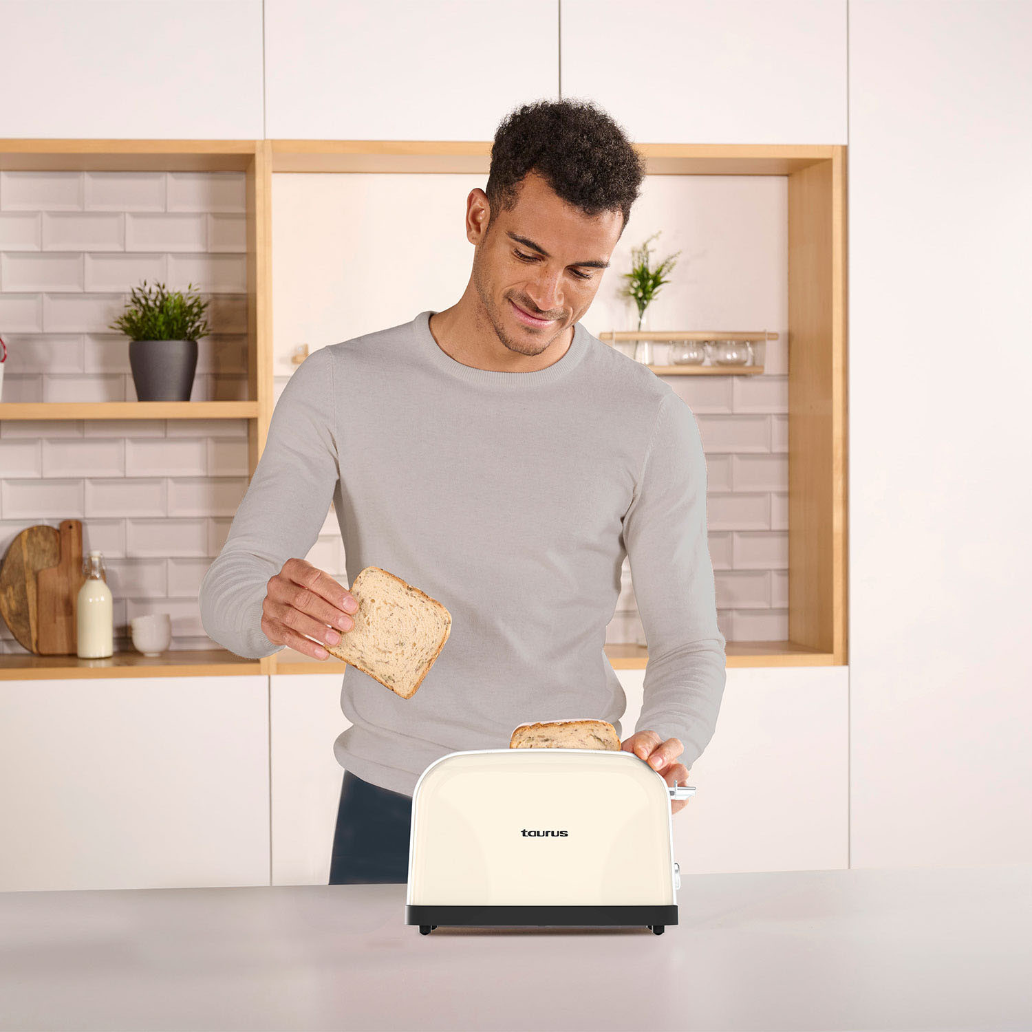 BildeTAURUS Toaster Two Slot Vintage 2 Cream