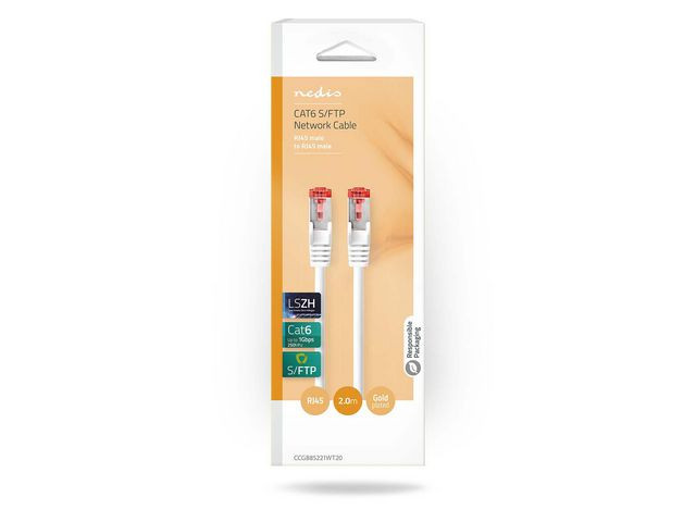 BildeKabel Nedis Nettverk Cat6 2M Hvit