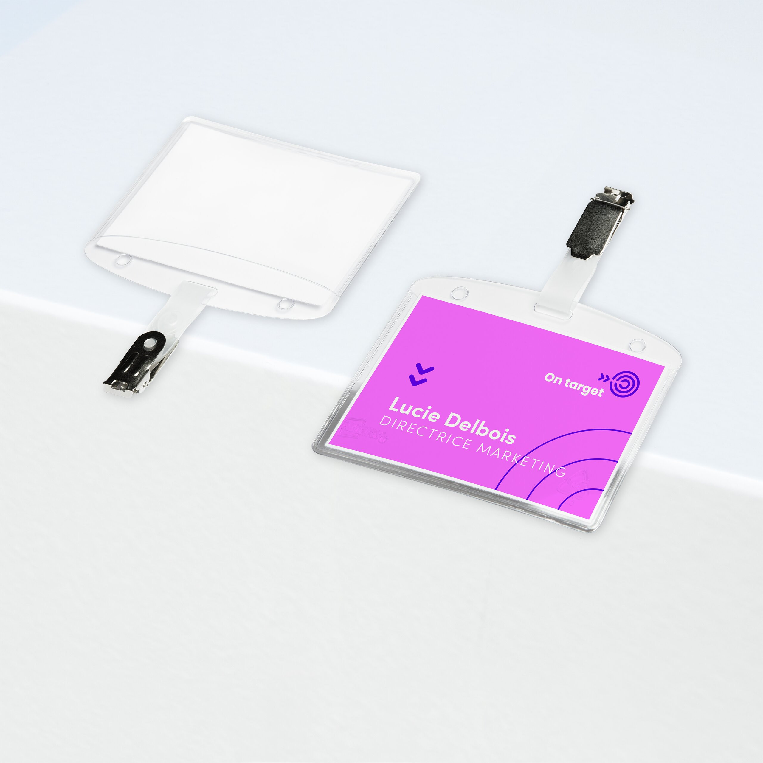 BildeAVERY Name Badge Set, 60x90mm Incl. clips and inserts 25 badges/set
