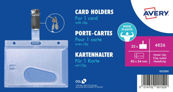 AVERY Magnetic Card Holder  With Clip 