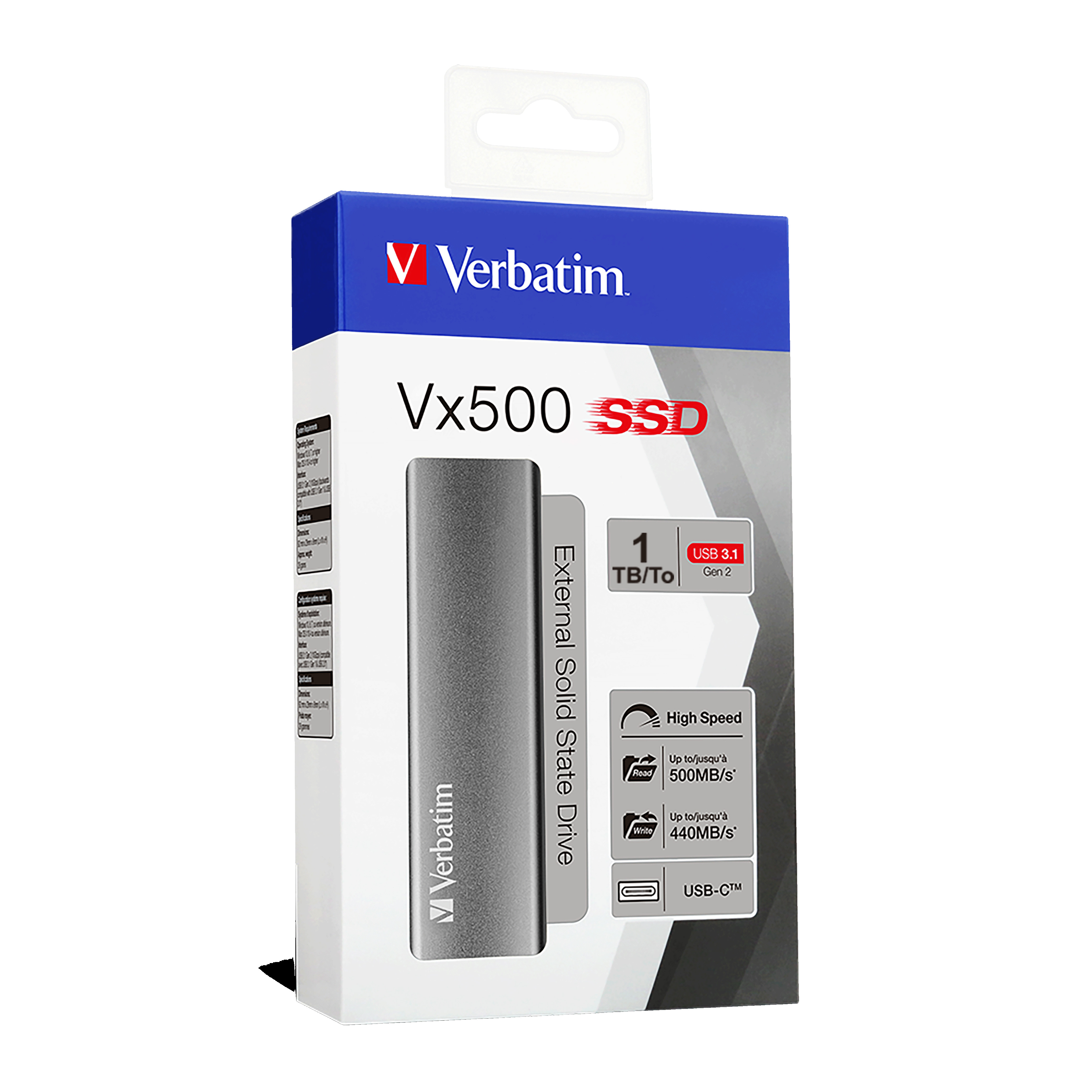 VERBATIM  VX500 EXTERNAL SSD USB 3.1 Gen2 1TB