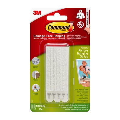 BildeCommand smale strips til bilde hengende, hvit, 4 x 2 strips,