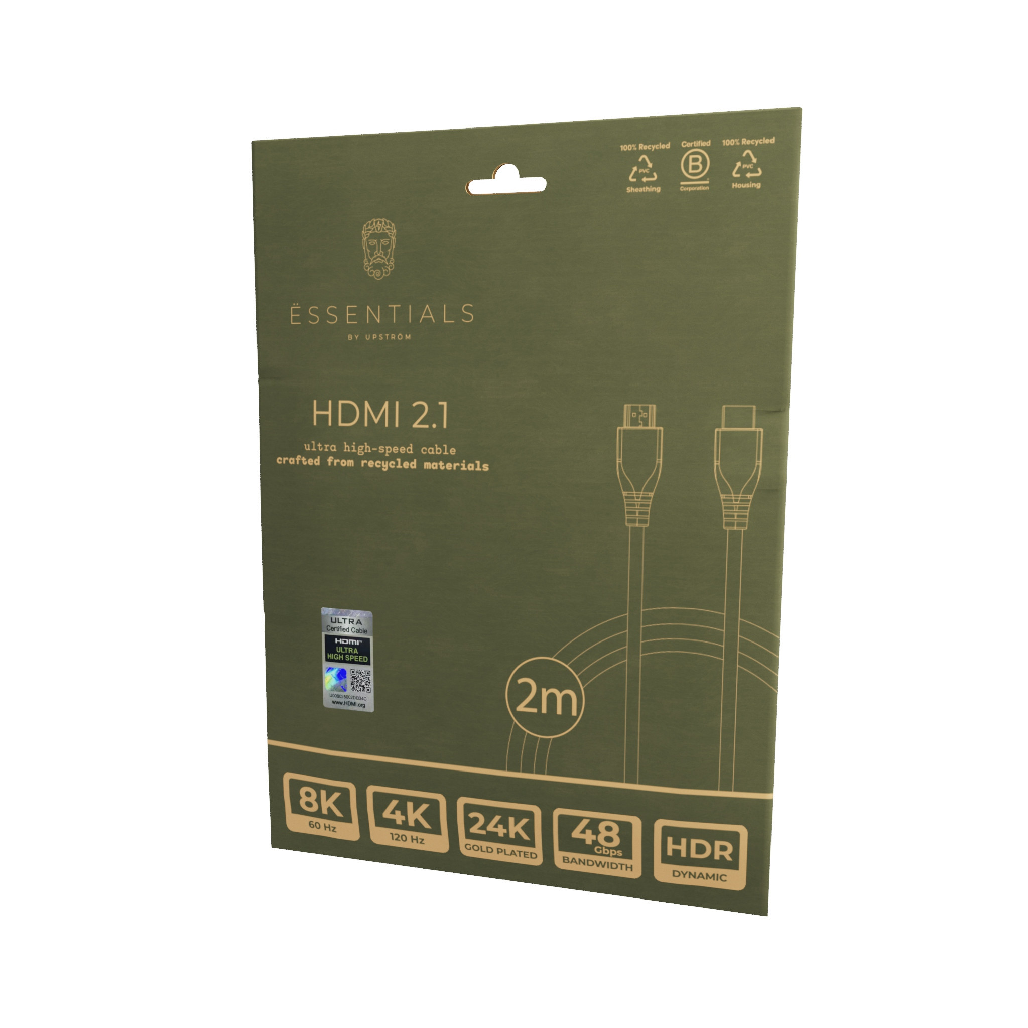 <SSENTIALS Ultra High Speed 8K HDMI 2.1 Cable, 2m