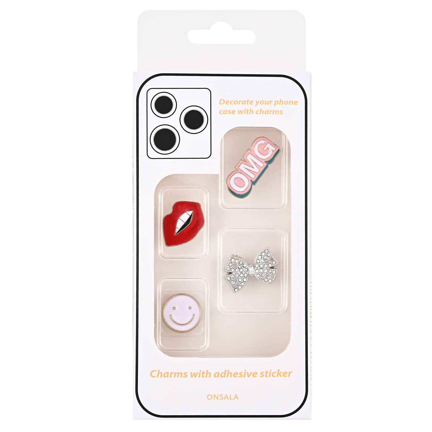 ONSALA Pimp your Phone Set.8 Metal and Plastic Charms 4pcs