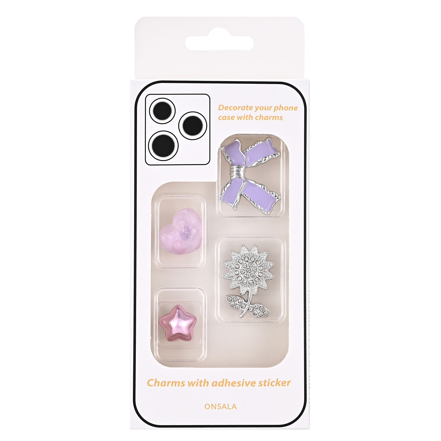 ONSALA Pimp your Phone Set.9 Metal and Plastic Charms 4pcs