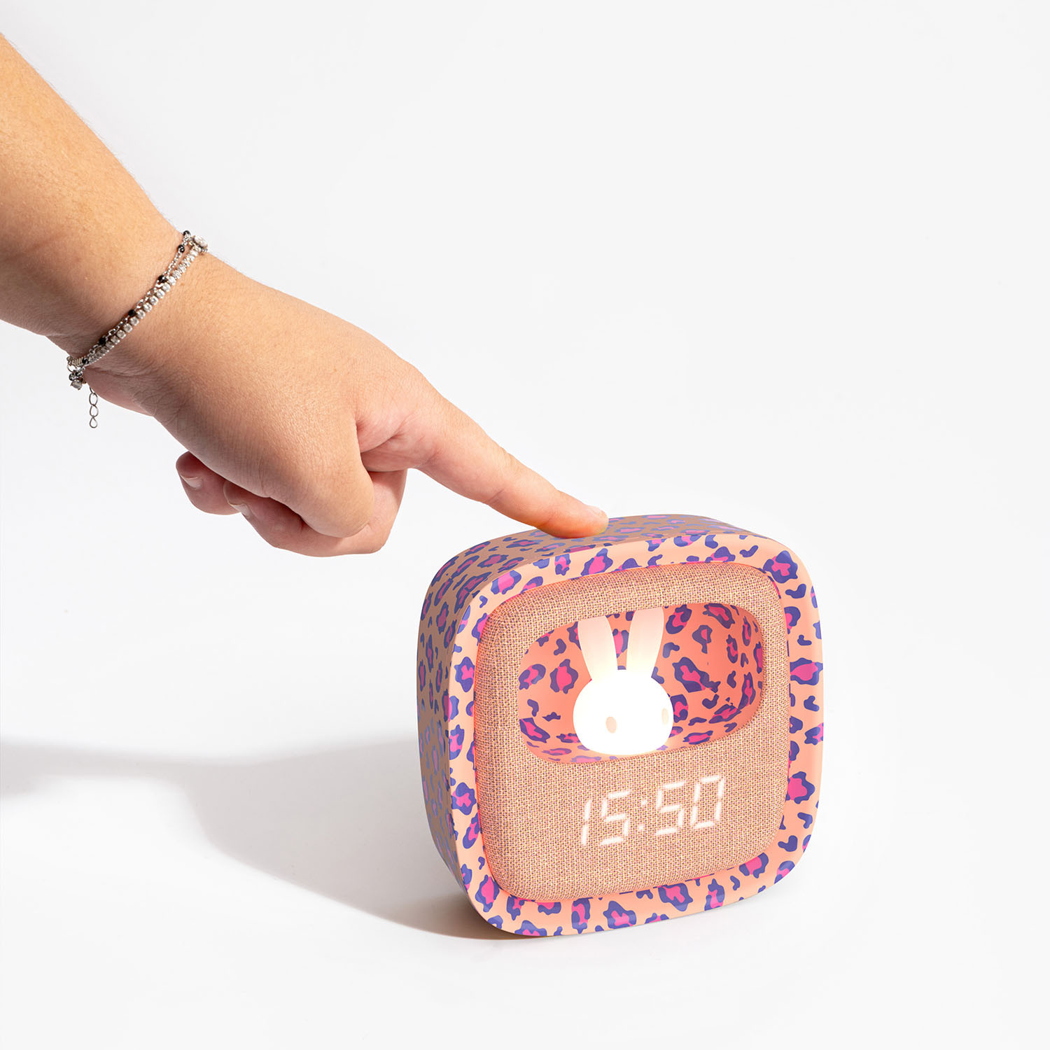 MOB Alarm Clock with Light Billy Clock Leopard Rose