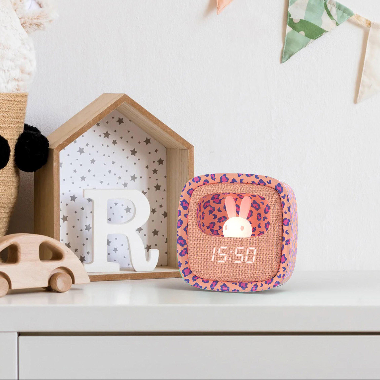 MOB Alarm Clock with Light Billy Clock Leopard Rose