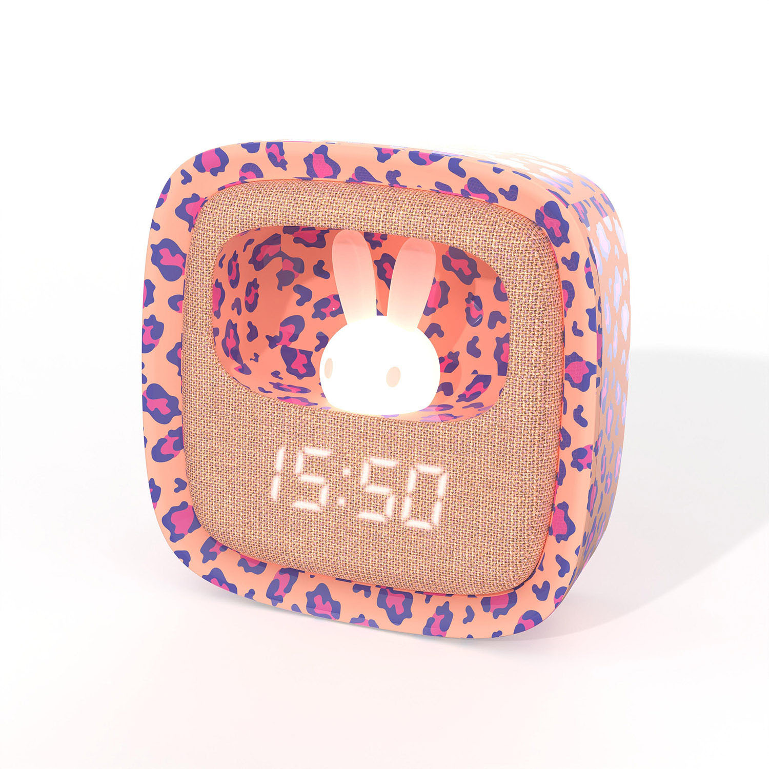 MOB Alarm Clock with Light Billy Clock Leopard Rose