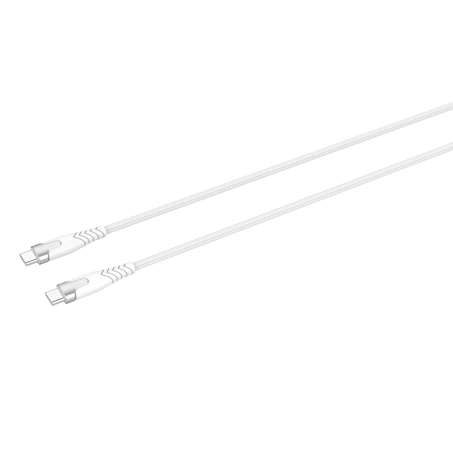 GEAR Kevlar cable PRO USB-C to USB-C 2.0 1.5m Kevlar cable with Metalhousing White