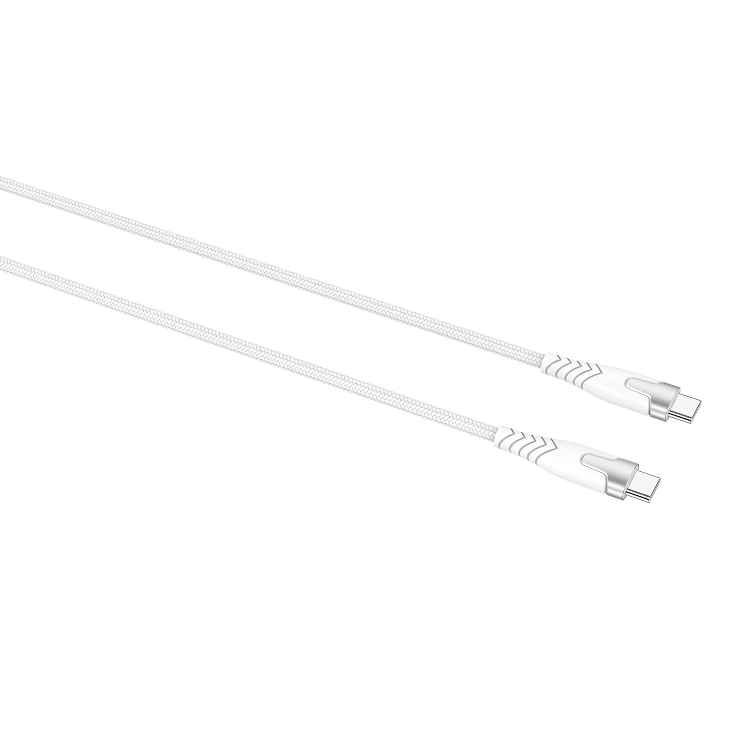 GEAR Kevlar cable PRO USB-C to USB-C 2.0 1.5m Kevlar cable with Metalhousing White