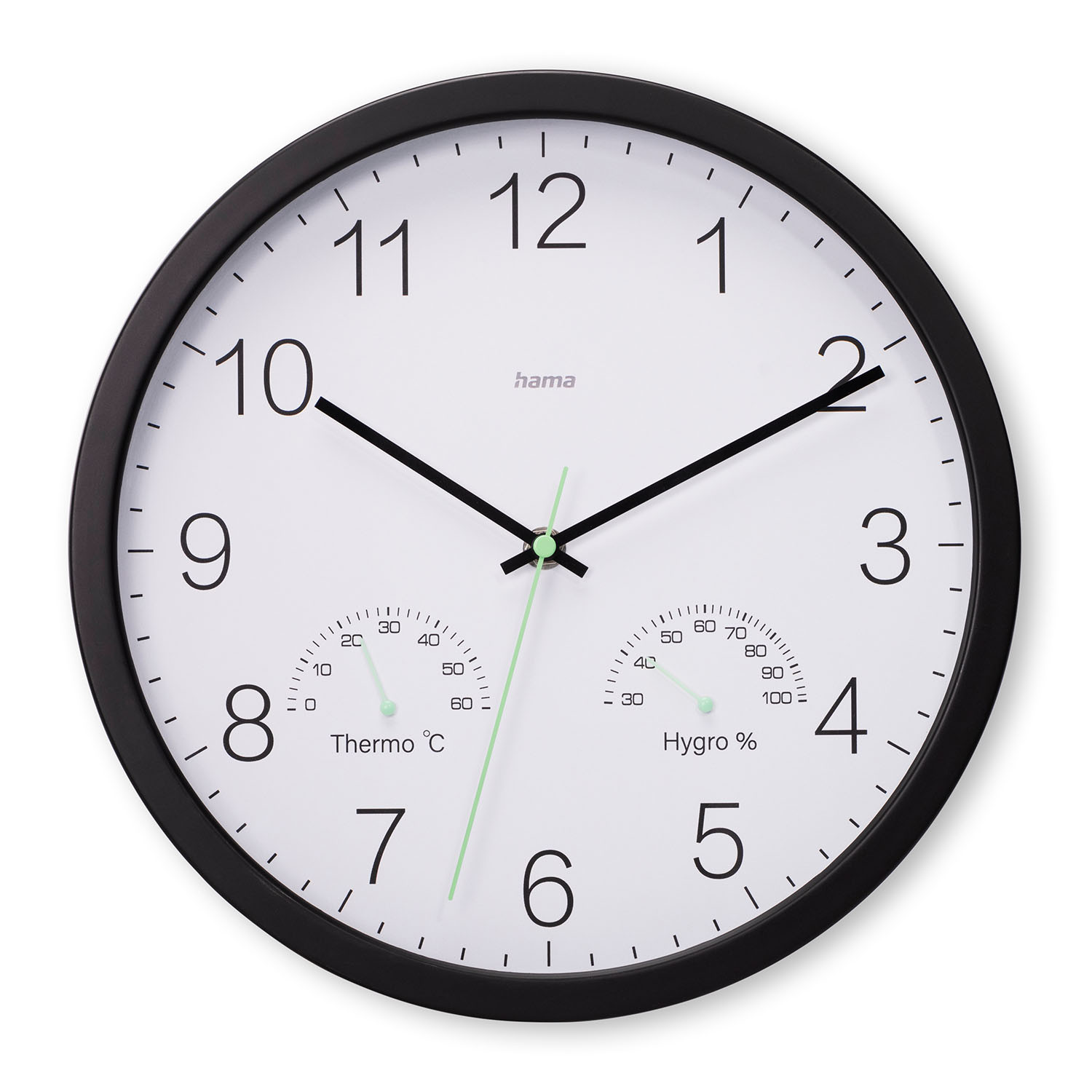 HAMA Wall Clock Santorini Diameter 30 cm Black