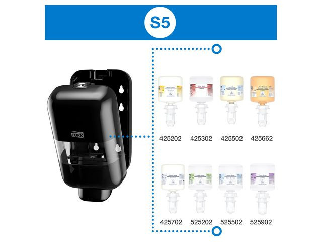 Dispenser Tork Skum/Flyt S5 Mini Sort