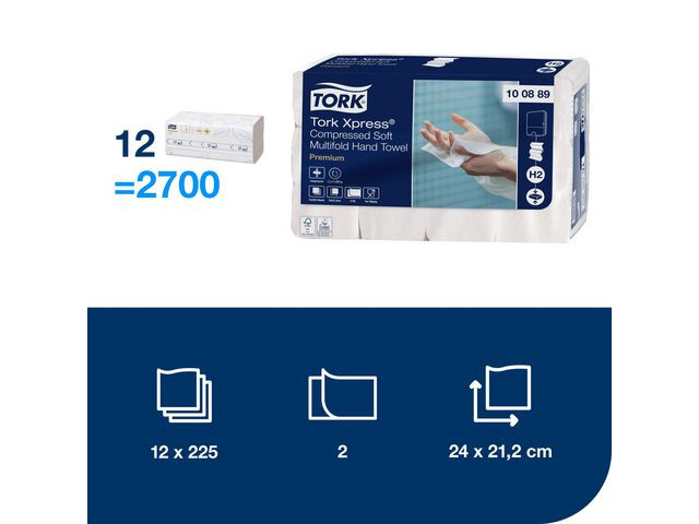 Tørkeark Tork Prem Z Komprim 2L H2 (2700 stk)