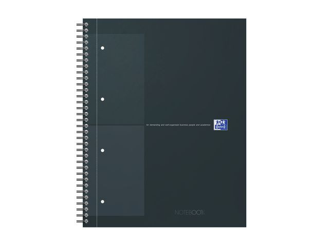 Notatbok Oxford Int. A4+ Rutet Sort