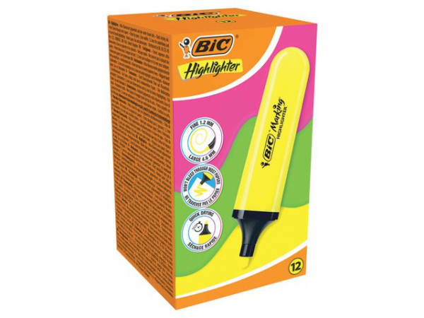 Tekstmarker Bic Brite Liner Gul