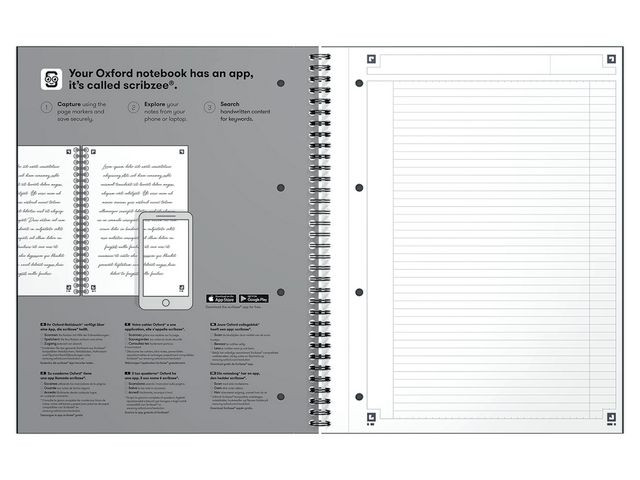 Notatbok Oxford Int. A4+ Linjer Rød (5 stk)