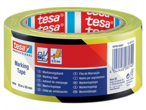 Tape Tesa Flex Pvc Gulv/Varsel Gul/Sort