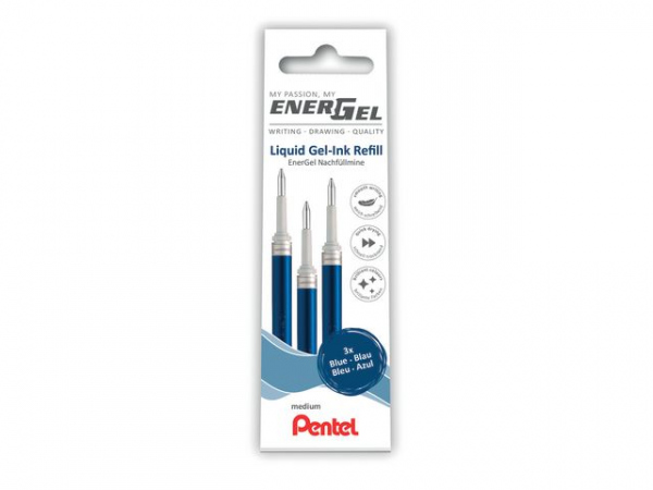 Refill Geleroller Pentel 0,7Mm Blå (3 stk)