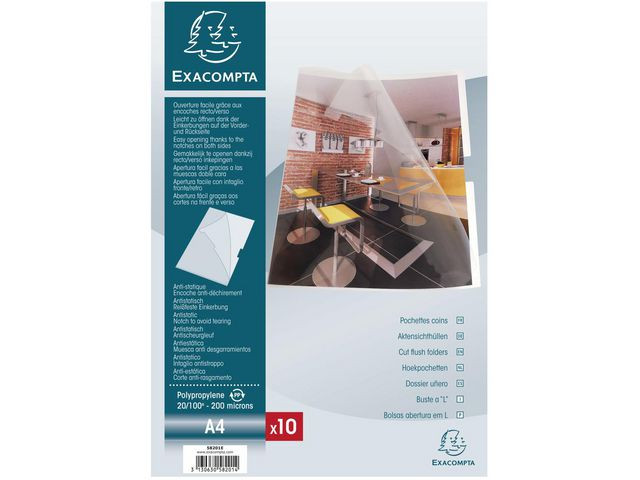 Plastomslag Exacompta A4 L Åpning (10 stk)