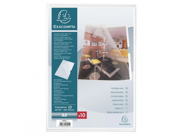 Plastomslag Exacompta A4 L Åpning (10 stk)