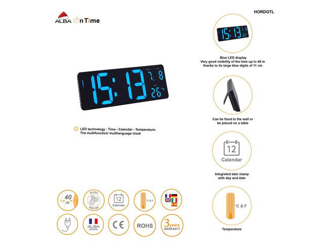 Veggur Alba 37,5X13,5Cm Blå/Sort