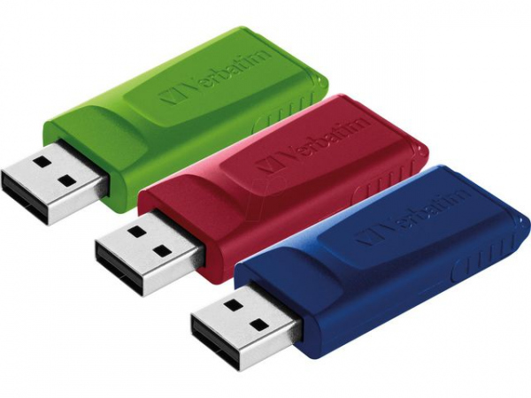 Minne Verbatim Usb 2.0 16Gb R/B/G (3 stk)
