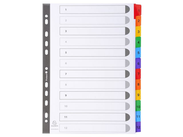 Register Exacompta A4 1-12 Mylar Hvi/Frg