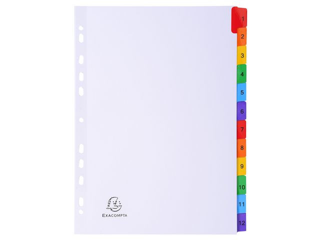 Register Exacompta A4 1-12 Mylar Hvi/Frg
