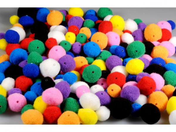 Pom Pom Med Hull 20 Og 30Mm (100 stk)