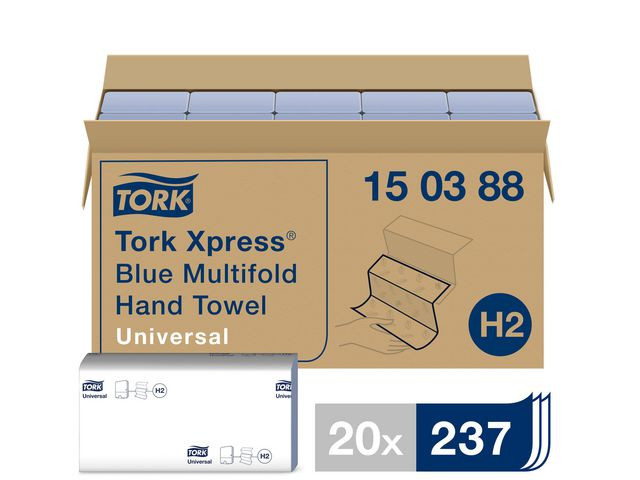 BildeTørkeark Tork Univers Xpress H2 Blå (237 stk/bunt, 20 bunter)