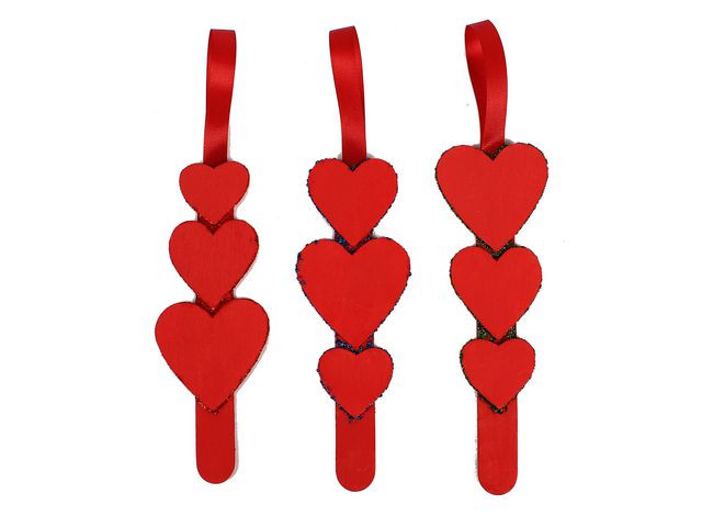 Trehjerter 3 Størrelser (100 stk)