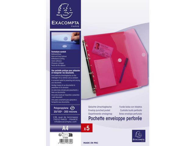 Dokumentmappe Exacompta A4 Ass (5 stk)