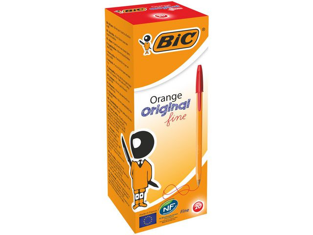 Kulepenn Bic Orange F Rød (20 stk)